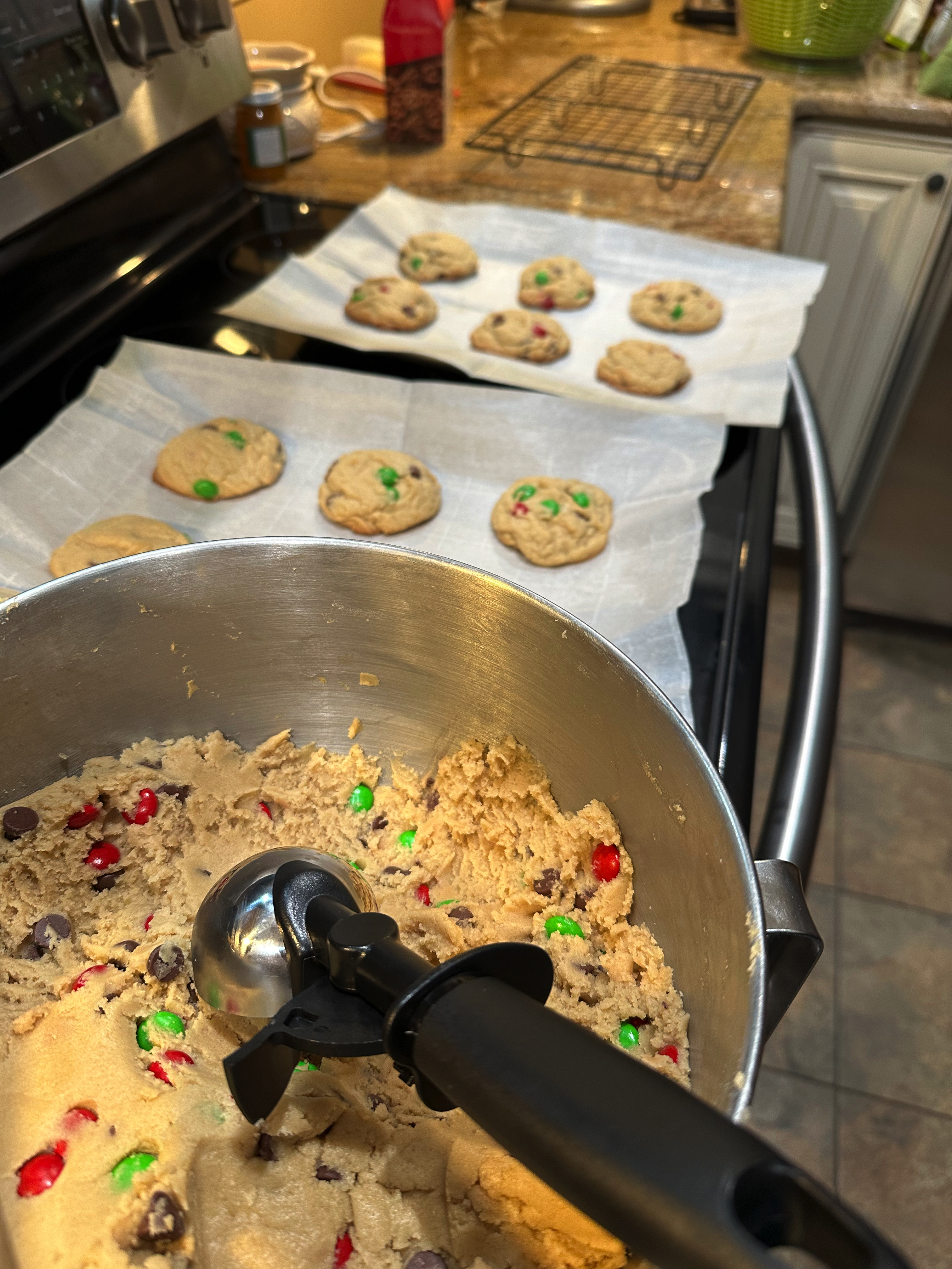 Chocolate Chip and M&M Cookies
