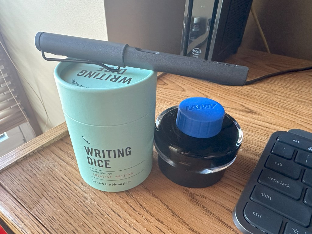 Fountain Pen with Ink and writing dice